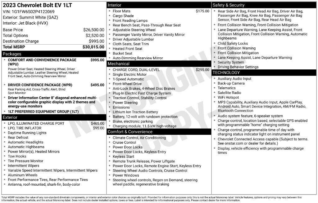 2023 CHEVROLET Bolt EV