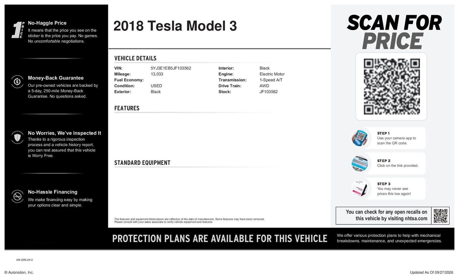 2018 TESLA Model 3