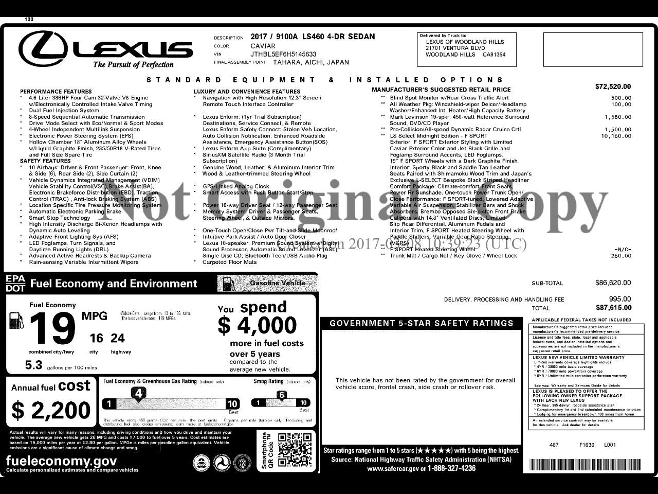 2017 LEXUS LS