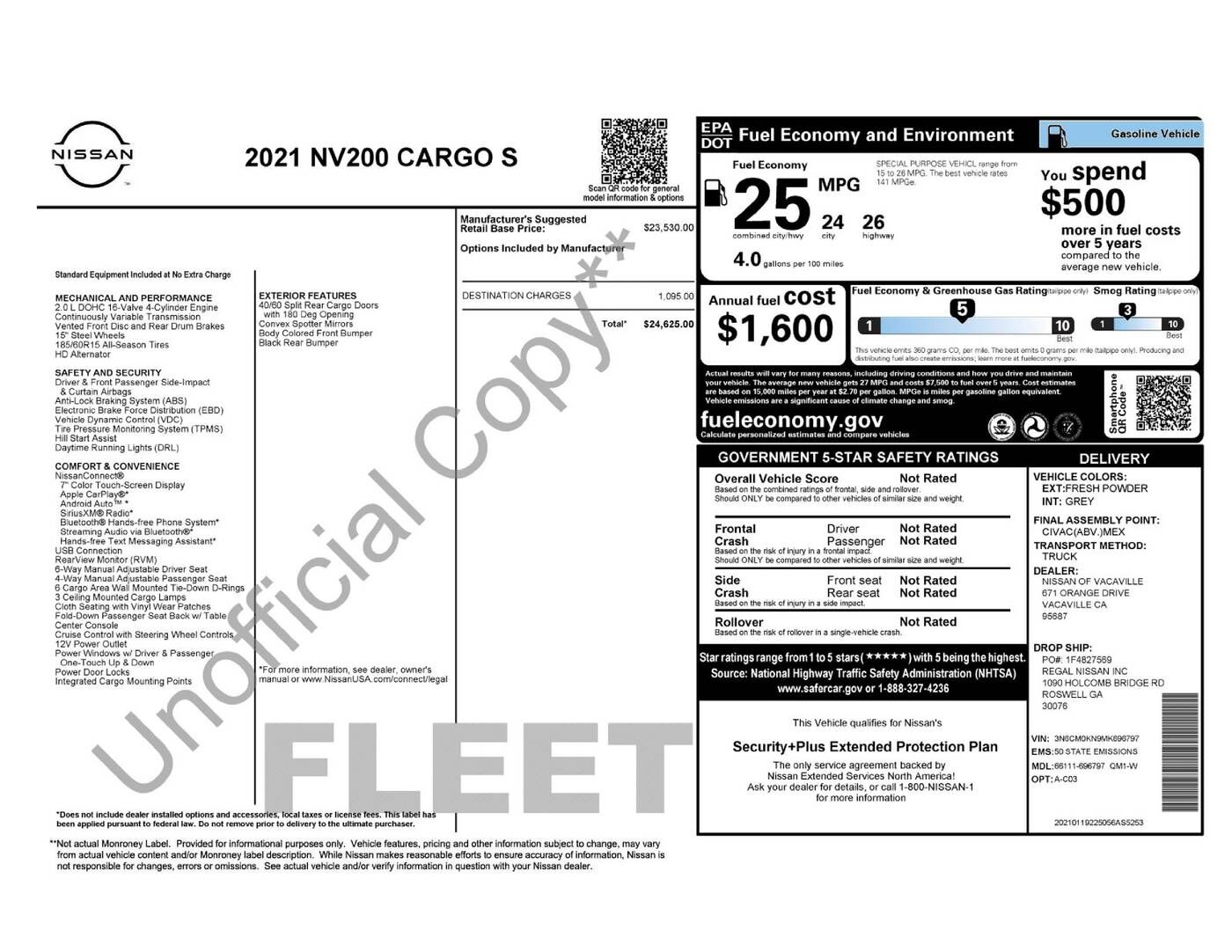 2021 NISSAN NV200