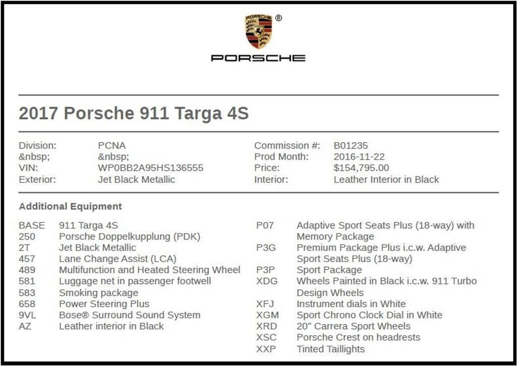 2017 PORSCHE 911