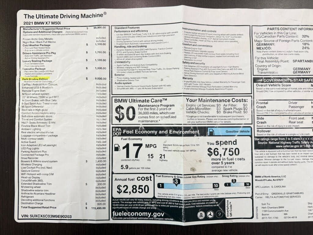2021 BMW X7