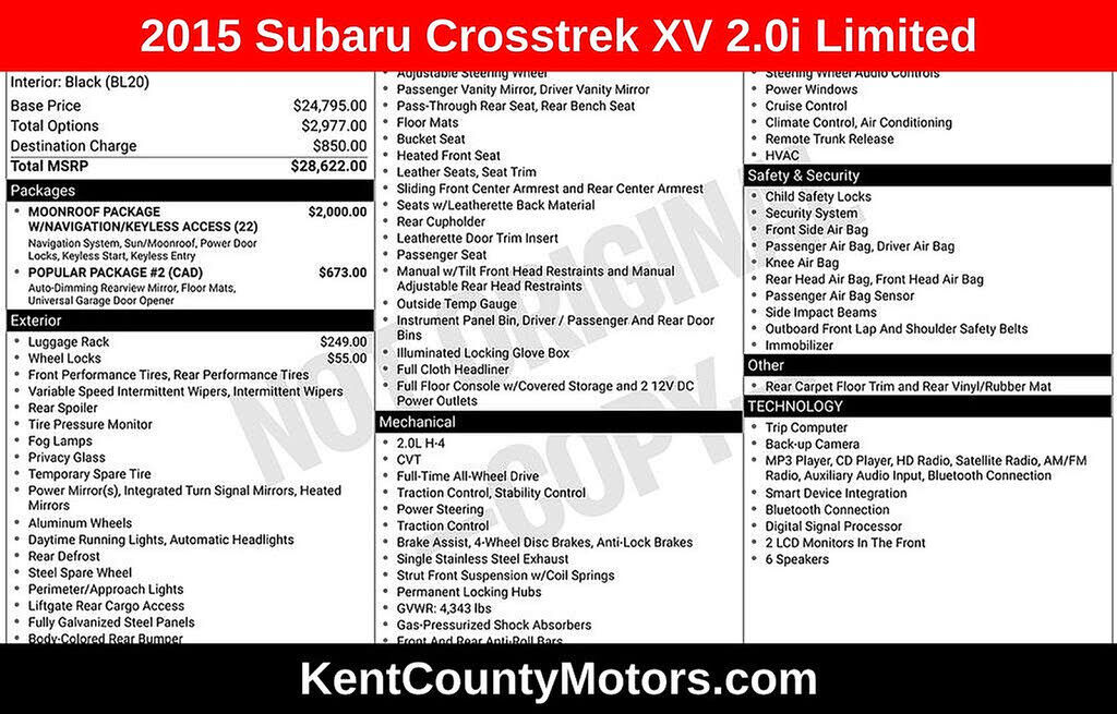 2015 SUBARU XV CrossTrek