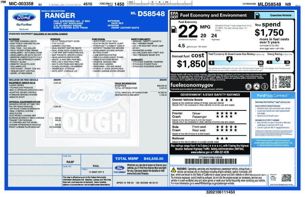 2021 FORD Ranger