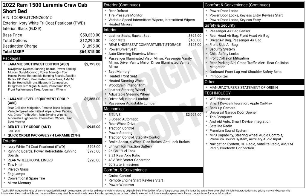 2022 RAM 1500