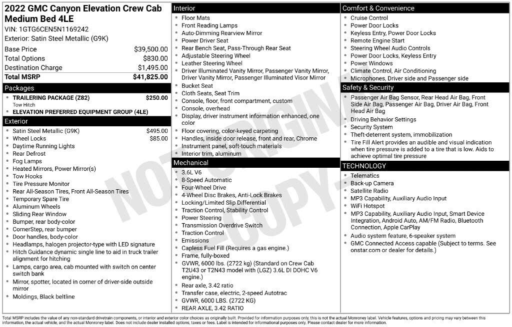 2022 GMC Canyon