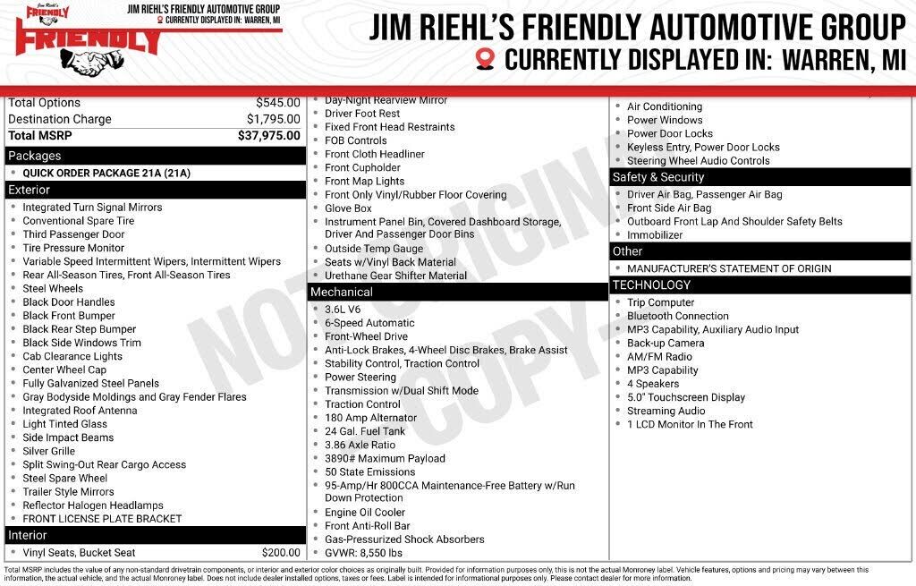 2021 RAM Promaster 1500
