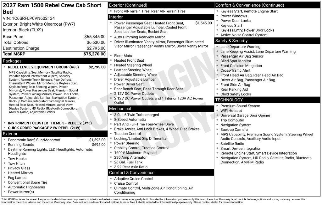 2027 RAM 1500