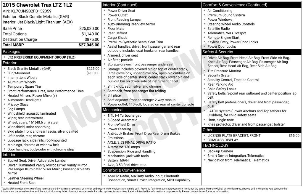 2015 CHEVROLET Trax