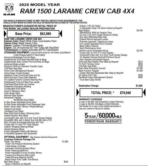 2025 RAM 1500