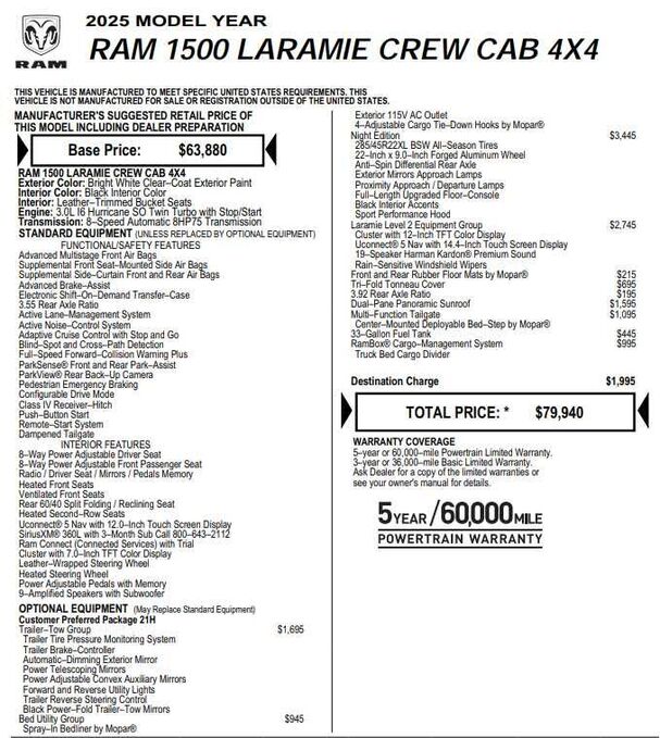 2025 RAM 1500