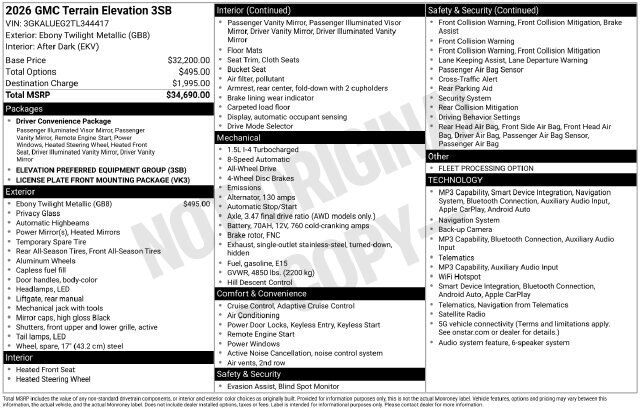2026 GMC Terrain