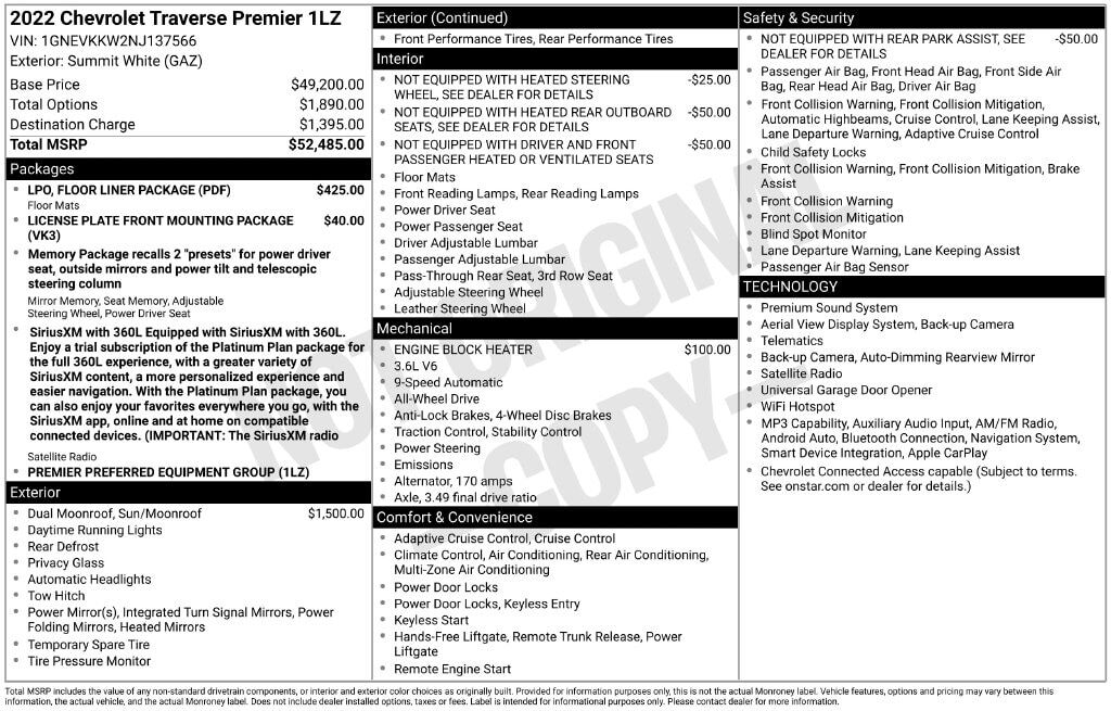2022 CHEVROLET Traverse