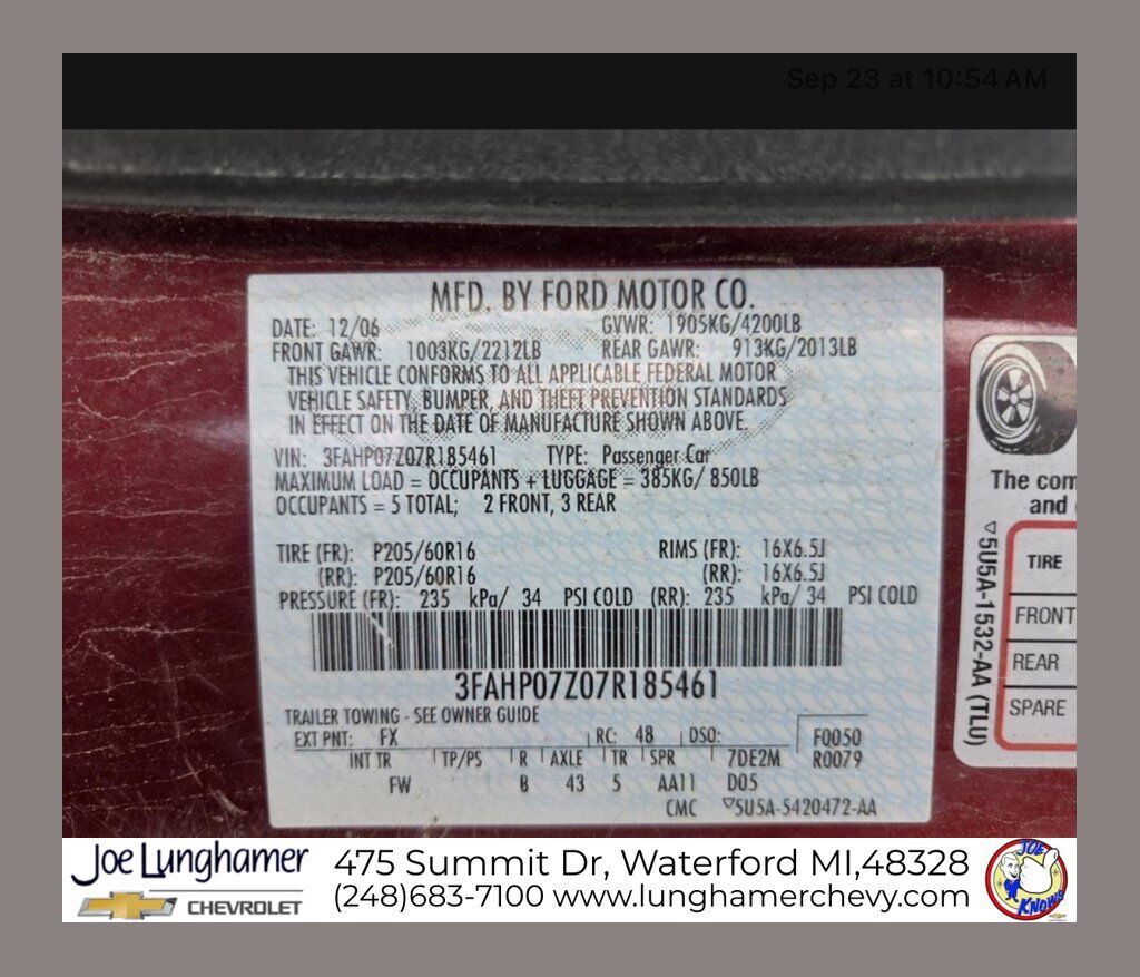 2007 FORD Fusion