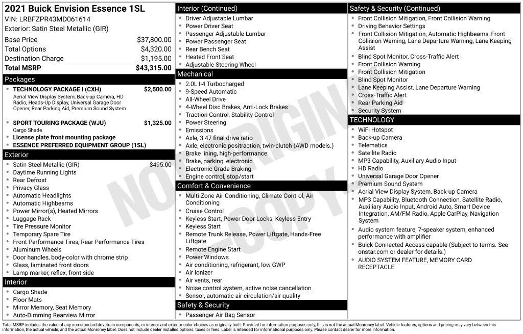 2021 BUICK Envision