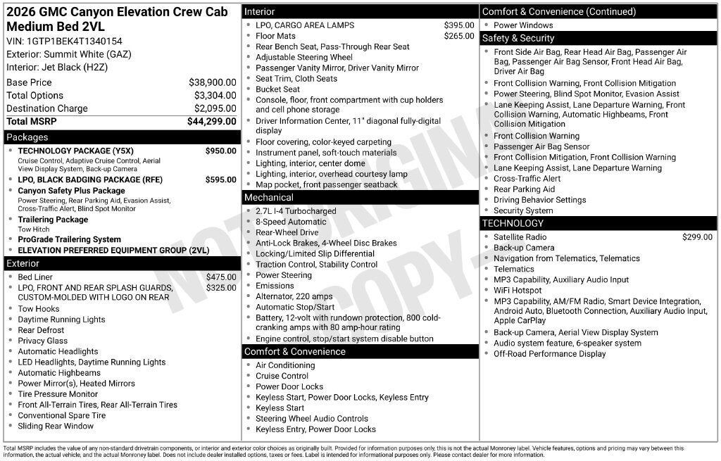 2026 GMC Canyon