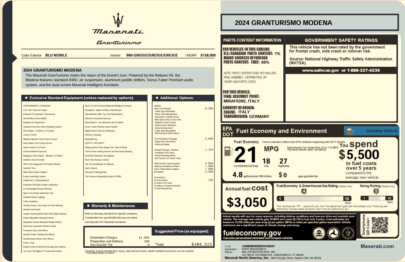 2024 MASERATI GRANTURISMO / GRANCABRIO