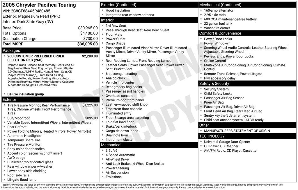2005 CHRYSLER Pacifica