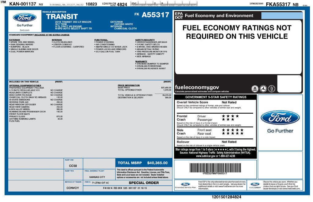 2015 FORD Transit