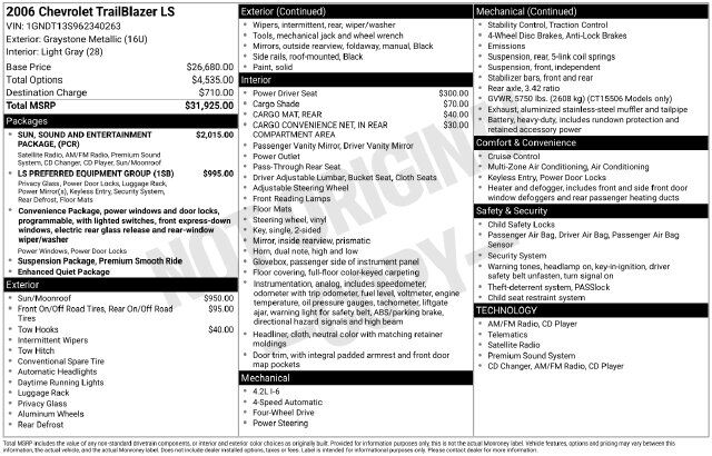 2006 CHEVROLET Trailblazer