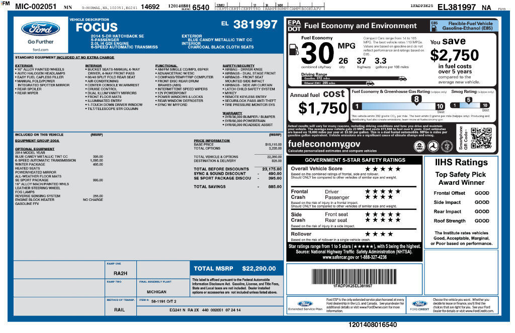 2014 FORD Focus