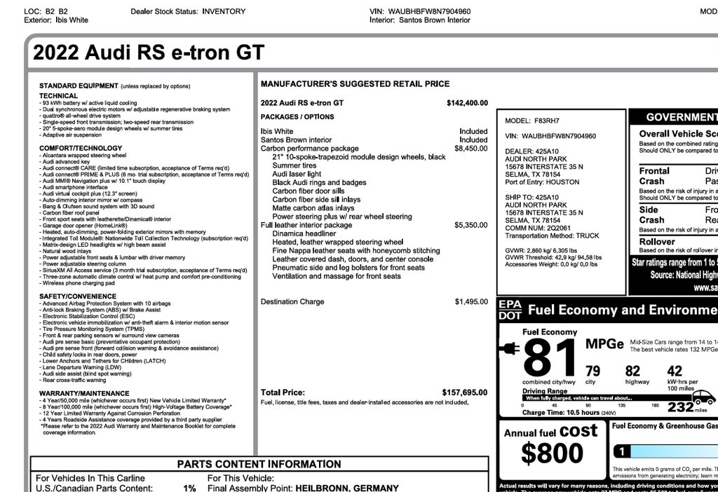 2022 AUDI RS e-tron