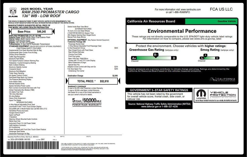 2025 RAM Promaster 2500