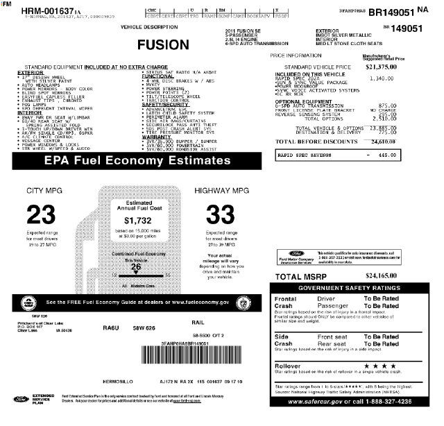 2011 FORD Fusion